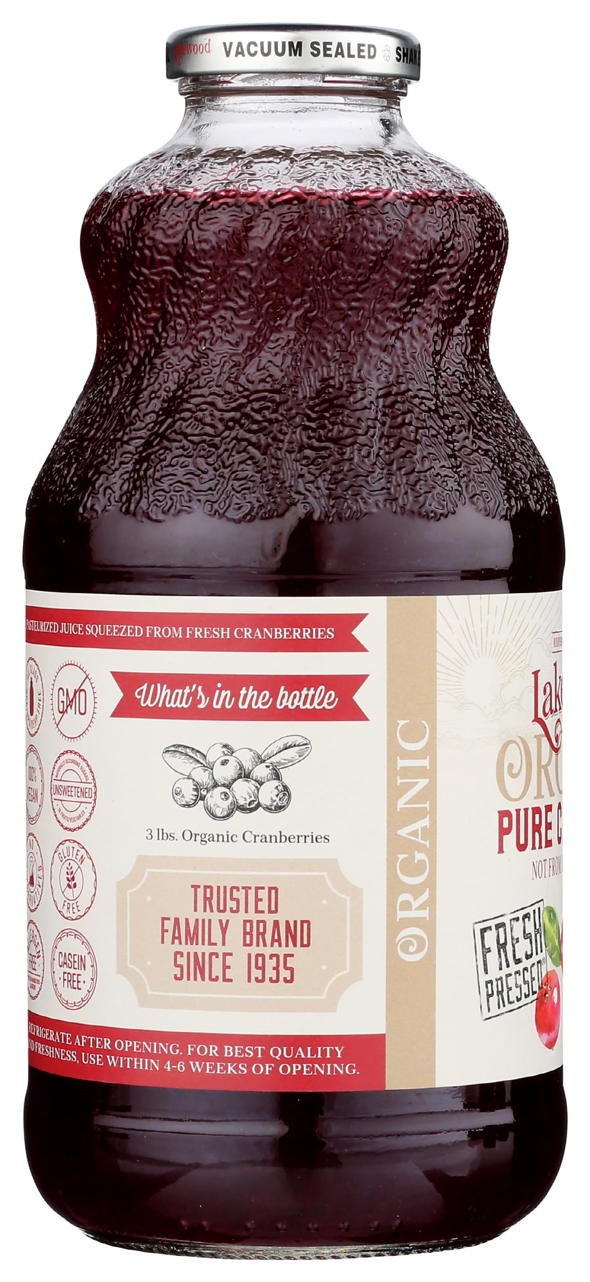 Lakewood Organic Cranberry Juice, 32 Fl Oz