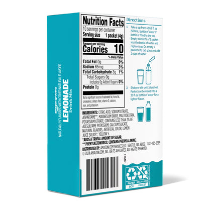 Amazon Grocery, Lemonade Drink Mix, 10 packets, 1.4 Oz