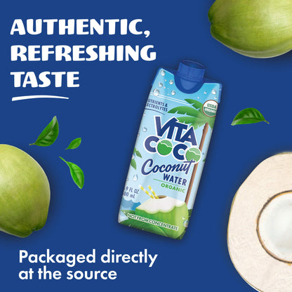Vita Coco Coconut Water, Pure Organic | Refreshing Coconut Taste | Natural Electrolytes | Vital Nutrients | 16.9 Oz (Pack Of 12) and Vita Coco Coconut Water Original, 202.8 Fl Oz(Pack of 6)