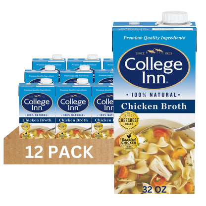 College Inn 100% Natural Chicken Broth, 12 Pack, 32 oz Carton
