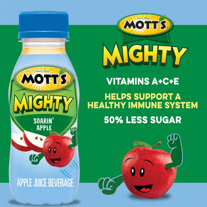Mott's Mighty Soarin' Apple Juice Drink, 8 Fl Oz Bottles, 24 Count (8 Packs Of 6), 100% Fruit Juice Combined With Purified Water, Natural Flavors, And Vitamins A, C And E