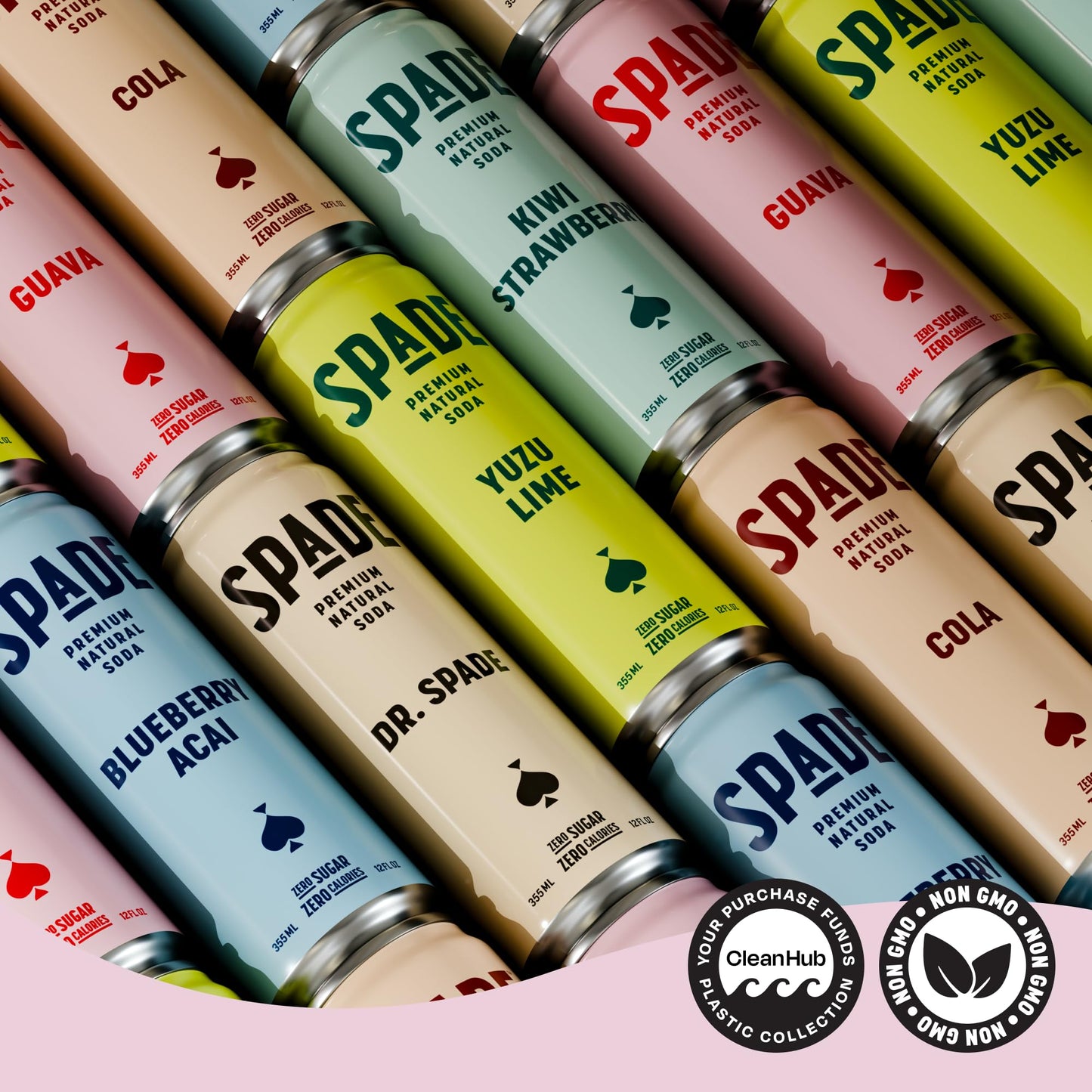 Spade Soda Guava 12 Pack, Premium All-Natural, No Sugar, No Calories, Electrolytes, Magnesium, Potassium, Healthy Non GMO, Sweet Quality Stevia, No Artificial Sweeteners, Great Taste, Bold Taste