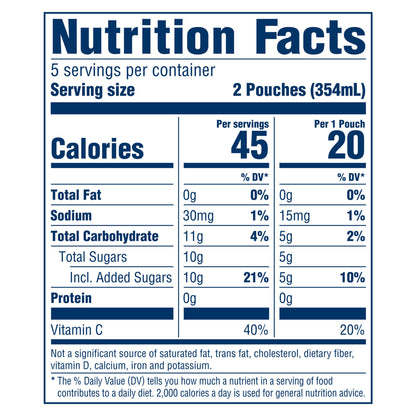 Kool-Aid Jammers Artificially Flavored Drink, 1 Pouches, for School Lunches and On-the-Go Hydration, Strawberry Kiwi Flavor, Excellent Source of Vitamin C, 6 fl oz