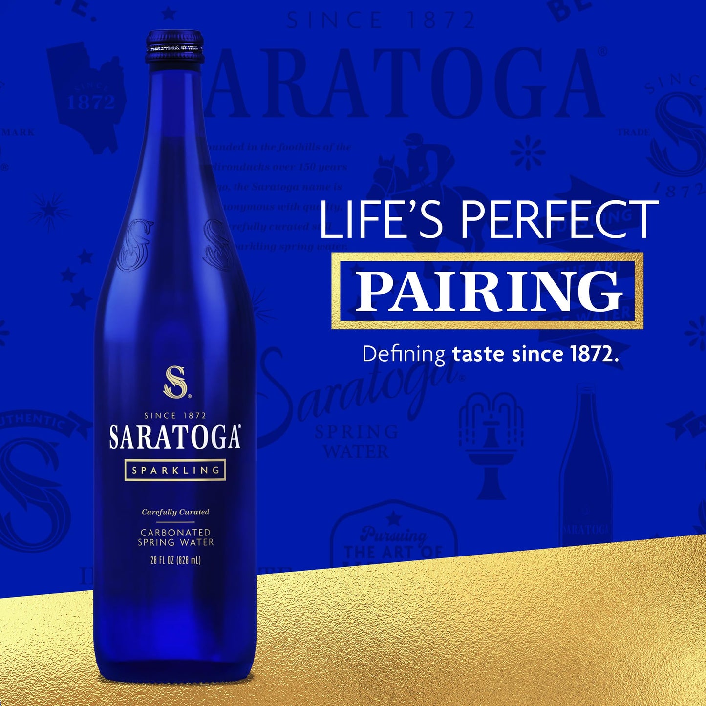 Saratoga Sparkling Water Bottles - Carbonated Spring Bottled Water - Glass Bottles - 28 Fl Oz