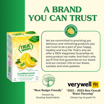 True Lemon 500ct (Pack of 1) - Water Enhancer - Bulk Dispenser - 0 Calorie Drink Mix Packets For Water - Sugar Free Lemon Flavoring Powder Packets