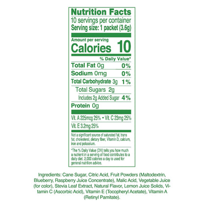 True Lemon Kids Blue Raspberry - Hydration for Kids - No Preservatives, No Artificial Flavors, No Artificial Sweeteners - Low Sugar Water Flavoring - Drink Mix for Kids - Kids Juice Powdered Drink Mix 10 count(pack of 2)
