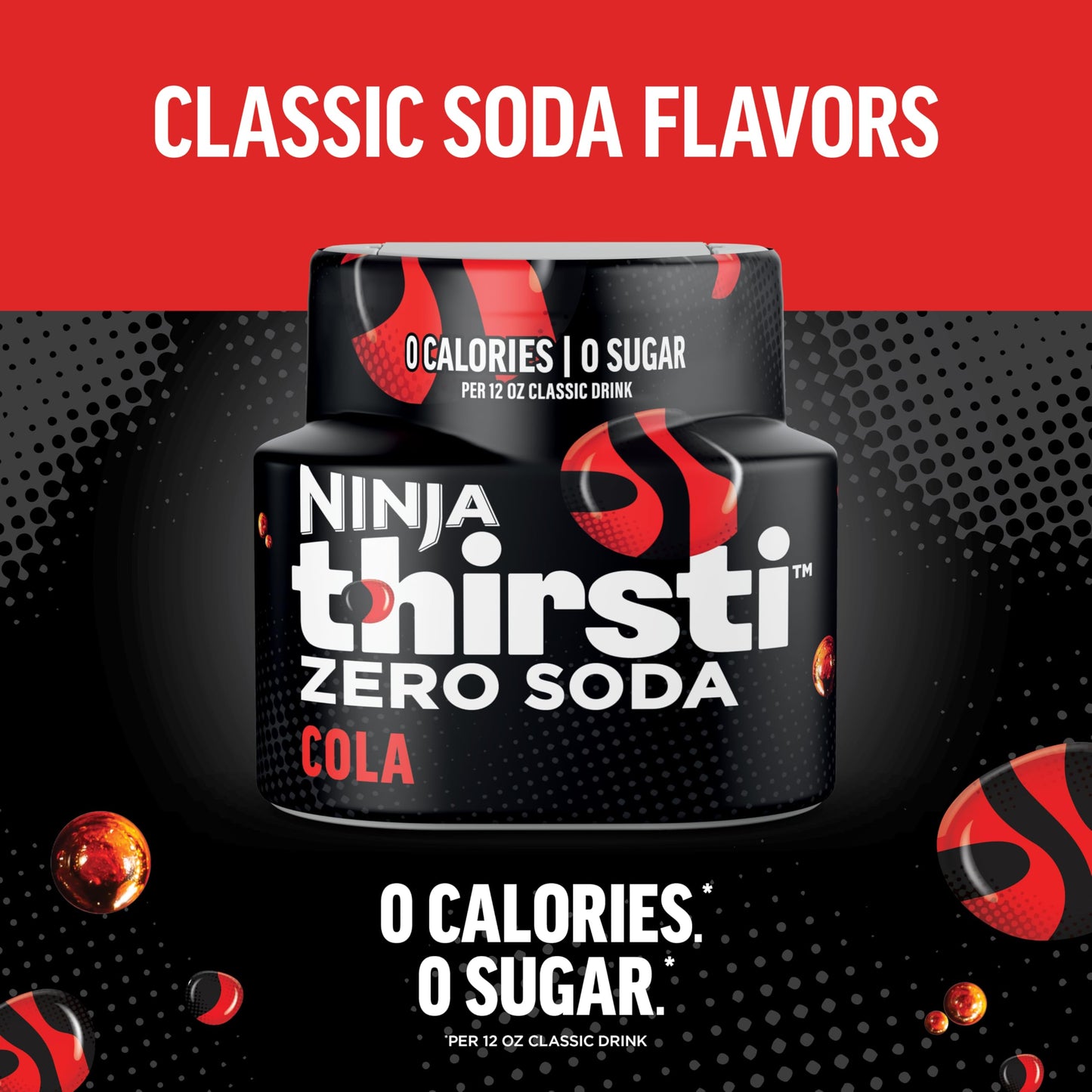 Ninja Thirsti Flavored Water Drops, ZERO SODA Cola, Classic Soda Flavors, Sparkling or Still, Zero Calories, Zero Sugar, Makes 17, 12oz drinks, 3 Pack, WCFCOLAAM