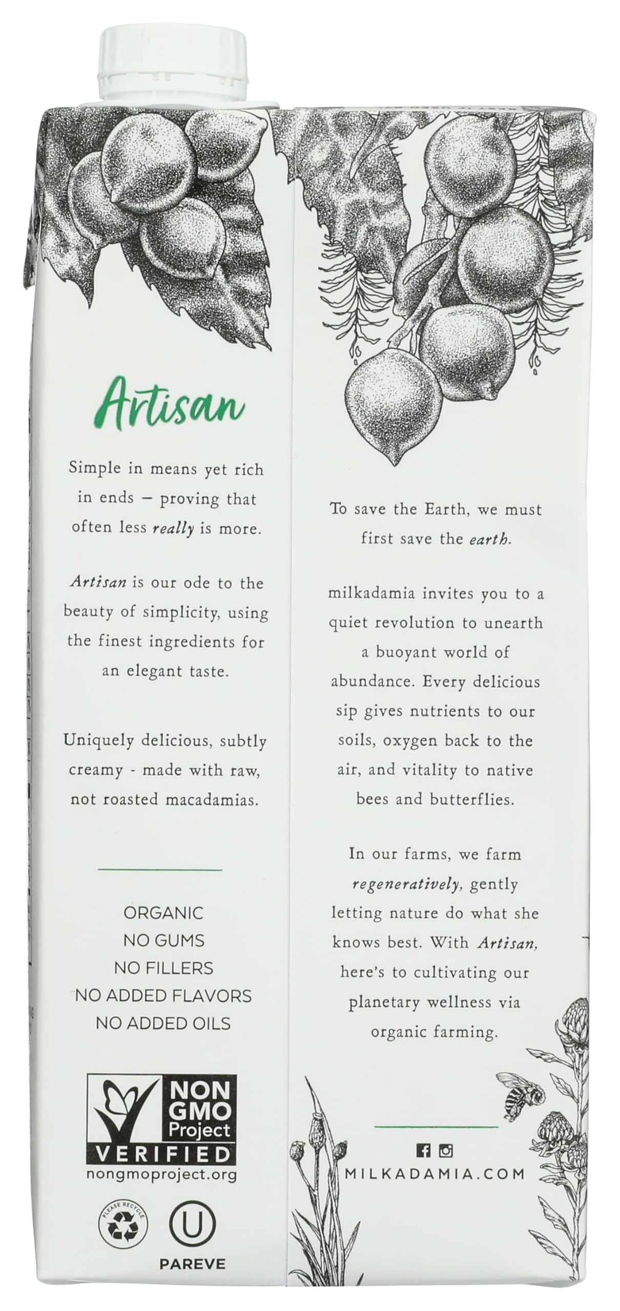 Milkadamia Organic Artisan Macadamia Milk 32 FO