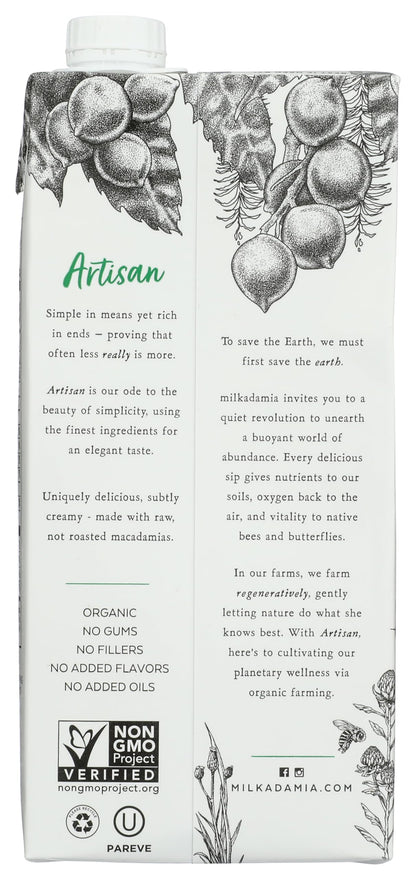 Milkadamia Organic Artisan Macadamia Milk 32 FO