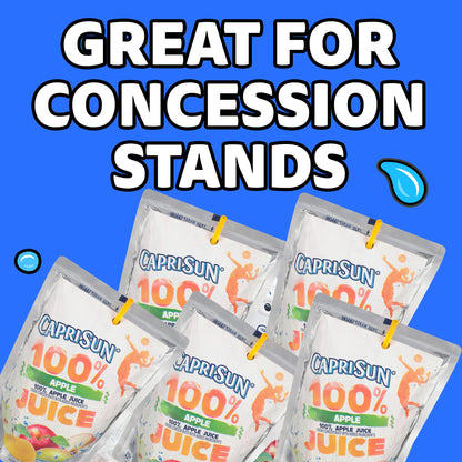Capri Sun 100% Apple Juice from Concentrate with added ingredients Pouches, 40 ct Casepack, 4 Boxes of 10 Pouches