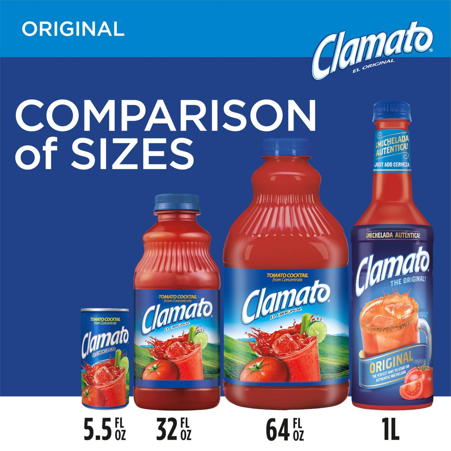 Clamato Original Tomato Cocktail Mixer, 64 fl oz bottle