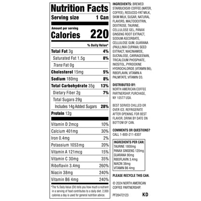 Starbucks - RTD Coffee Doubleshot Energy Drink Coffee Beverage,15 fl oz Cans (Packaging May Vary),(Pack of 24)