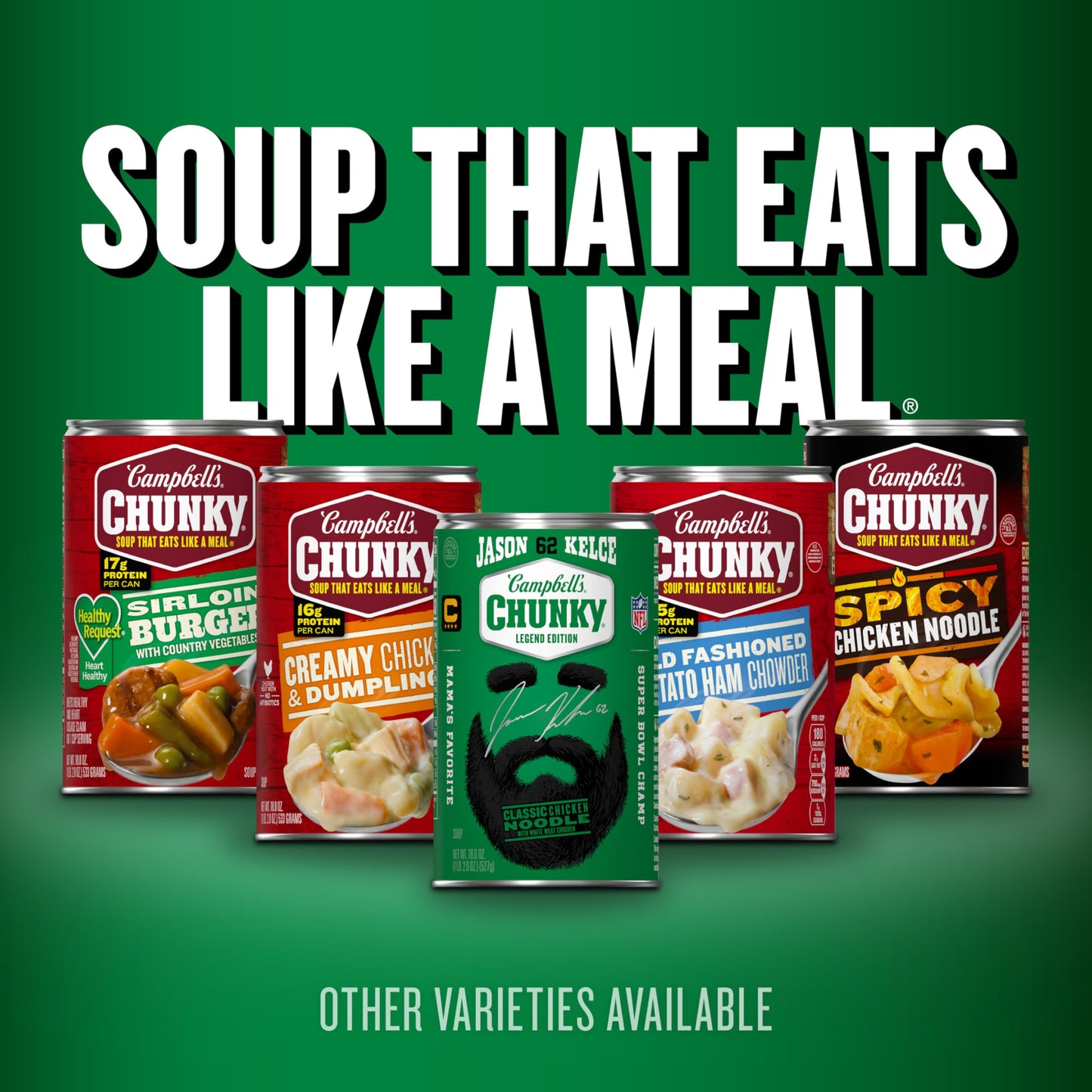 Campbell’s Chunky Soup, Classic Chicken Noodle Soup – Kelce Legend Edition, 18.6 oz Can