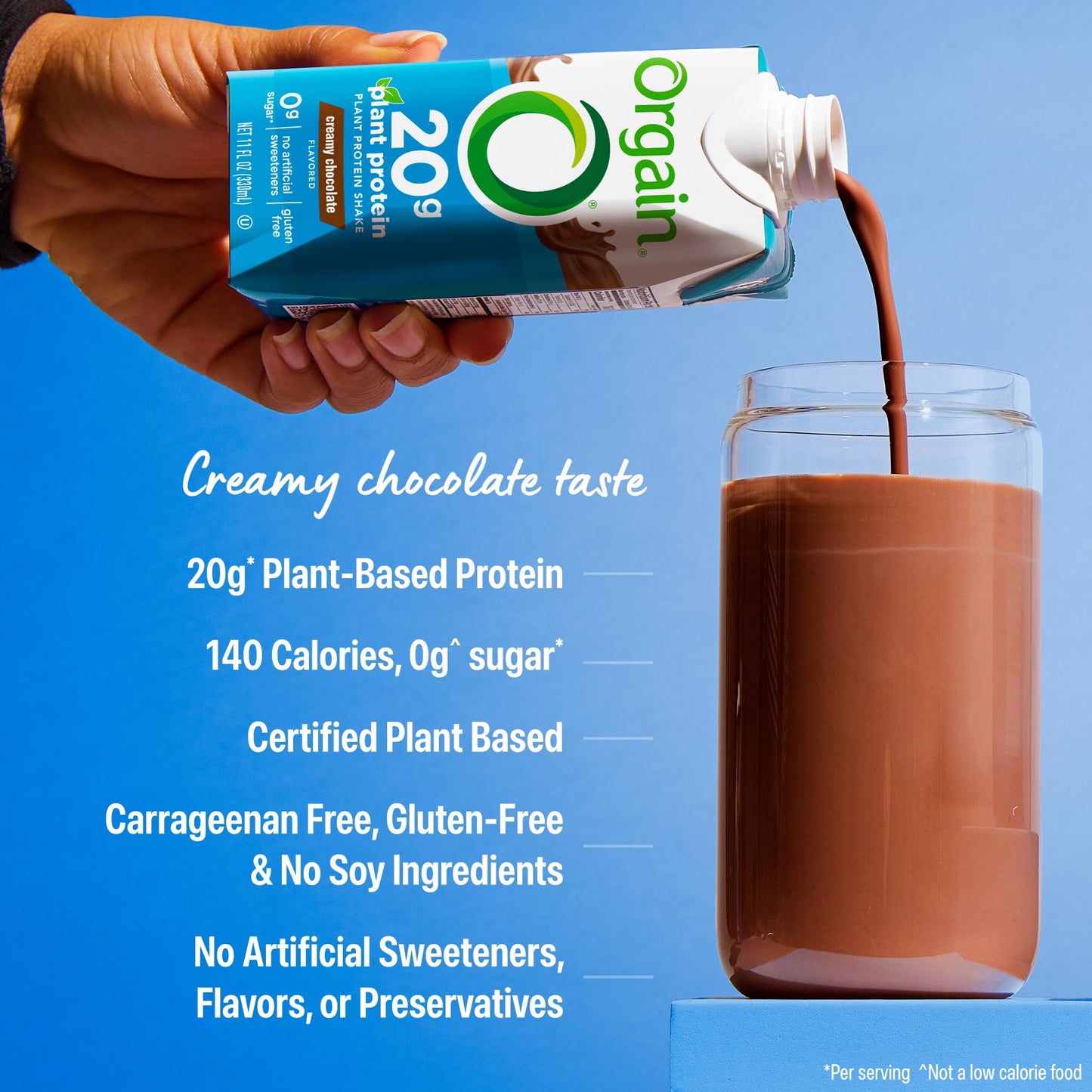 Orgain Organic Vegan Protein Shake, Creamy Chocolate - 20g Plant Based Protein, Ready to Drink, Fruits & Vegetables, Gluten Free, Kosher, No Soy or Dairy Ingredients, 11 Fl Oz (Pack of 12)