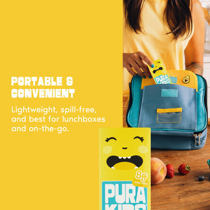 PURA Kids Box | Lemonade Fruit extract infused Drink for kids | 8g Pure Cane Sugar | Non-GMO | Vegan, No Artificial Sweeteners | Best Lunchbox Beverage with Paper Straw | 6.76 fl oz (200ml), Pack of 6