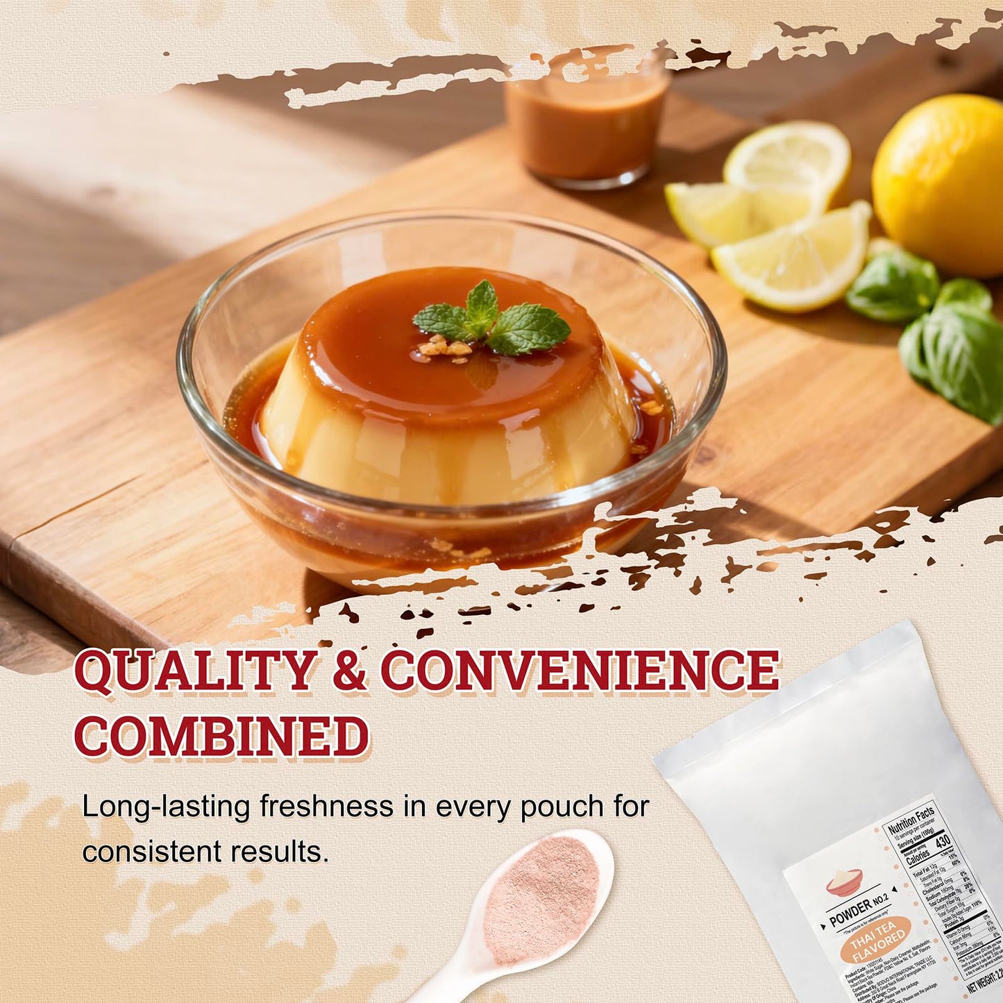 52USA Thai Tea Flavored Powdered Drink Mix, Thai Tee Mix 2.2 lbs, Instant Milk Tea Mix with Creamer & Sugar, Easy to Prepare for Boba, Desserts & More