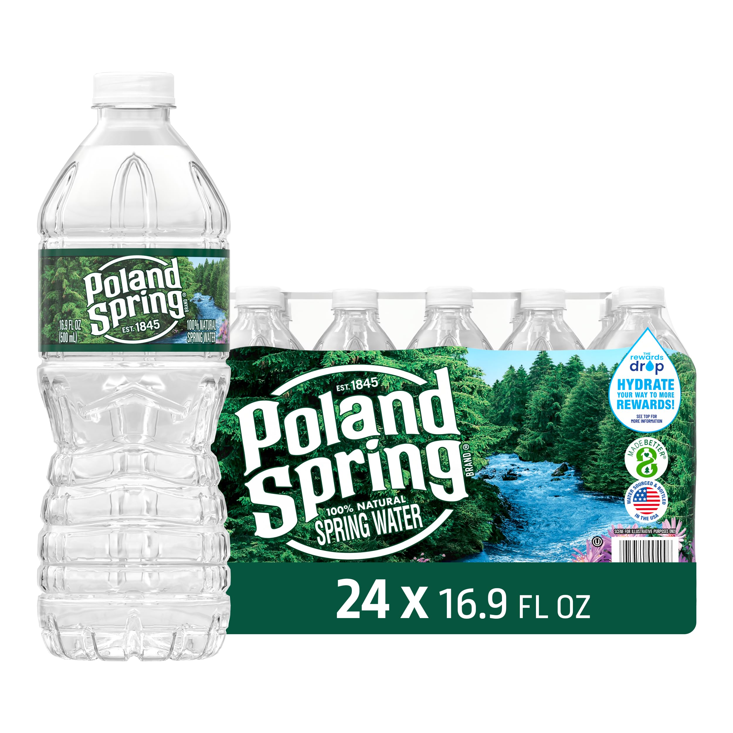 Poland Spring Maine Spring Water Bottles, 24 Pack – Crisp, Still Bottl ...