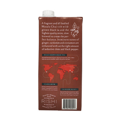 Rishi Tea Masala Chai Concentrate Beverage, Caffeinated, Kosher, 32 Fluid Ounces (Pack Of 12)