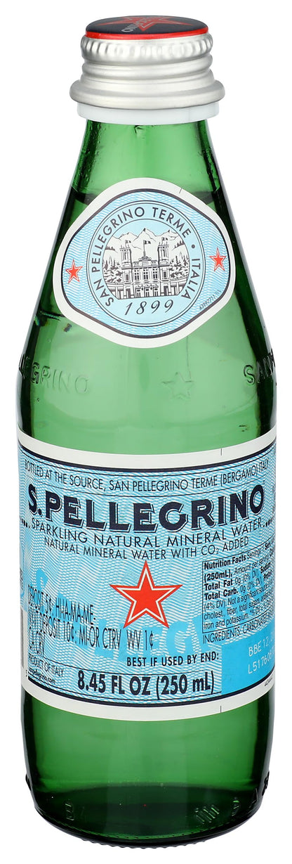 S.Pellegrino Sparkling Natural Mineral Water, Glass Bottle