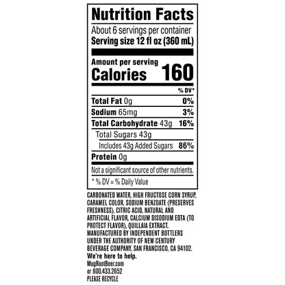 Mug Rootbeer, 67.6 Fl Oz Bottle
