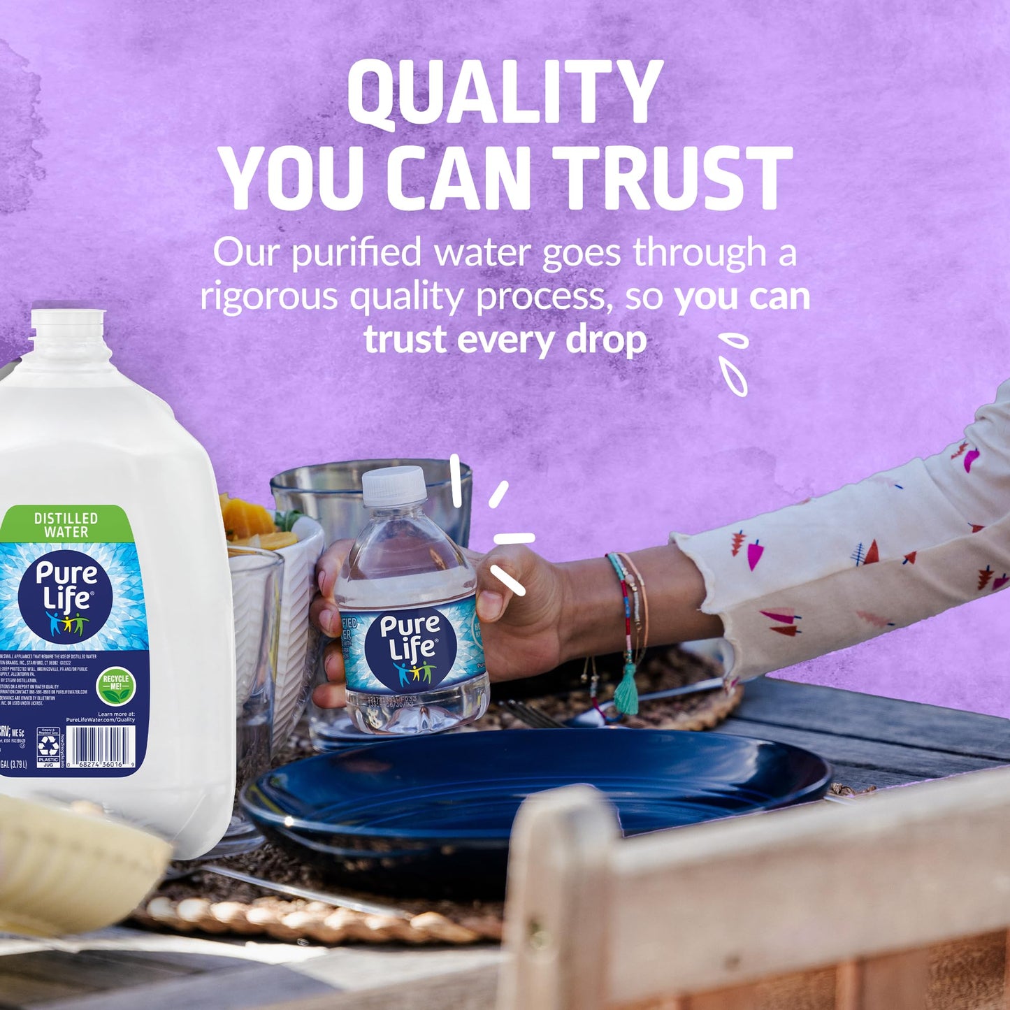 Pure Life, Water Distilled, 128 Fl Oz