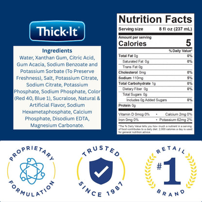 Thick-It Clear Advantage Mildy Thick Grape Drink Plus Electrolytes, Nectar Consistency, Swallowing Aid, Hydration on the Go, Convenient & Ready-to-Use, No Mixing Needed, 8 oz Bottle (24 Pack)