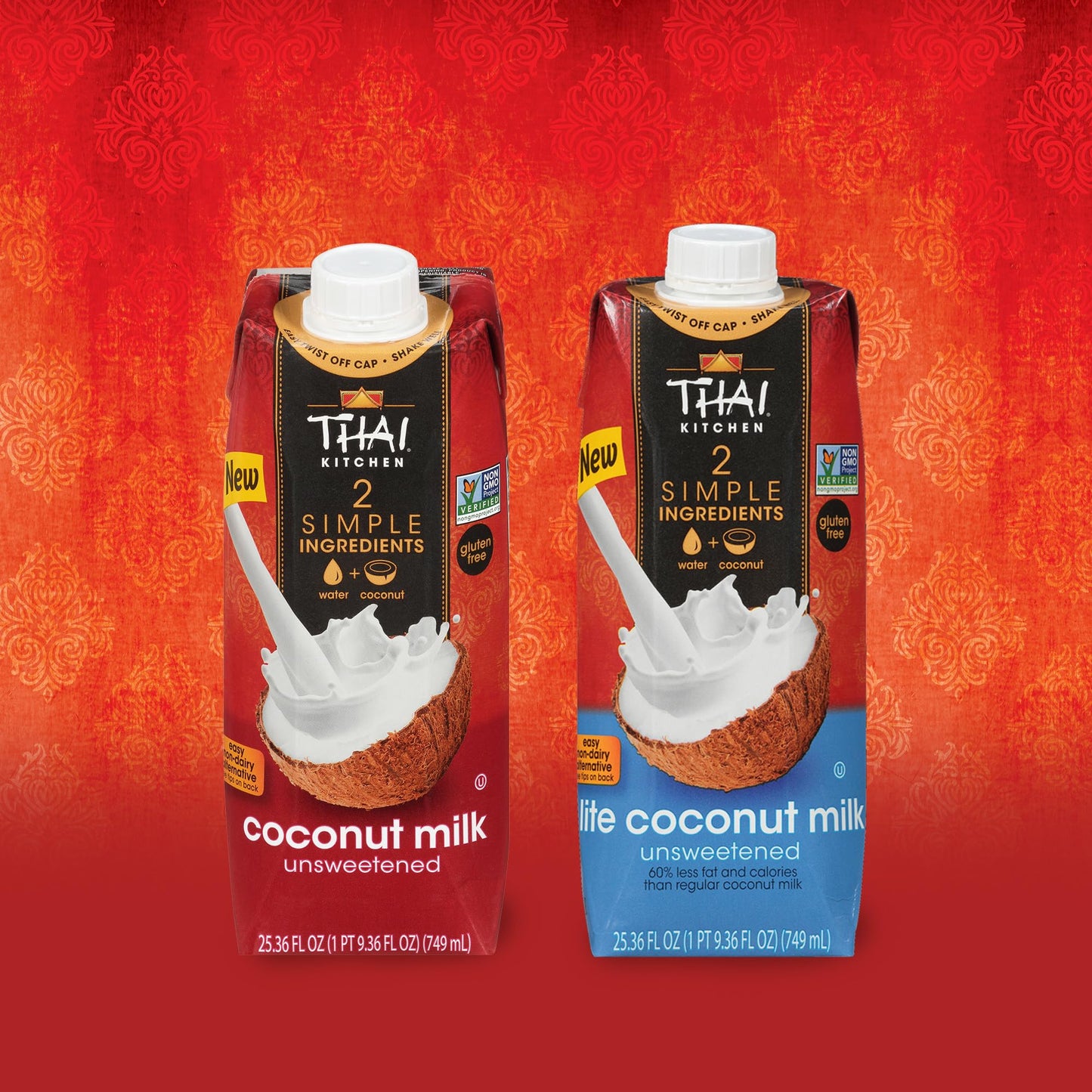 Thai Kitchen Coconut Milk, Unsweetened, Non Dairy Milk Substitute, Gluten Free, Non GMO, Vegan, For Smoothies, Ice Cream, Oatmeal, Coffee, and More, 25.36 fl oz (Pack of 6)