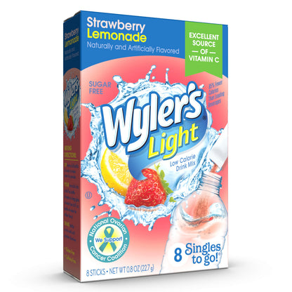 Singles Tо Go Powder Packets, Wаter Drink Mix, Strawberry Lemonade, 1 box with 8 count.