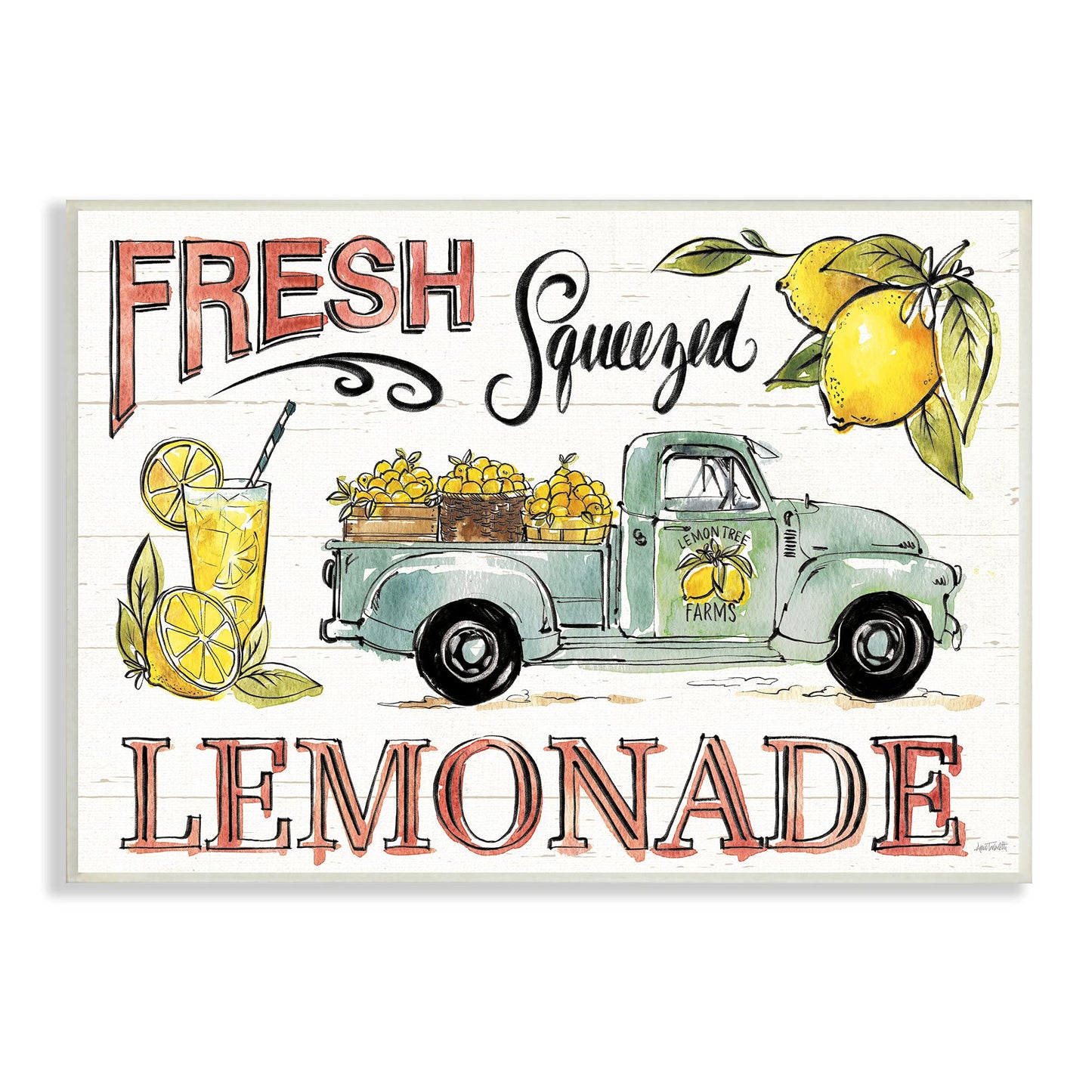 Stupell Industries Fresh Squeezed Lemonade Truck Country Summer Drink