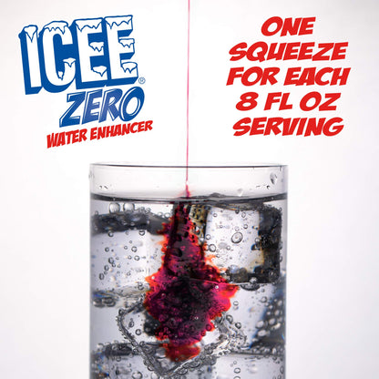 ICEE Zero Calorie Cherry, Blue Raspberry, Orange and Mango Liquid Water Enhancer Drink Mix, Natural Flavor Drops, Sugar Free, 1.62 Fl Oz Concentrate (48 ml) - 4 Ultimate Variety Pack