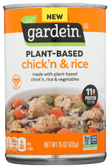 Gardein Plant-Based Chick'n & Rice Soup, Vegan, 15 oz.