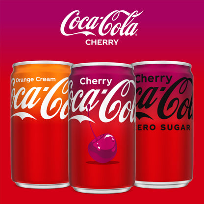 Coca-Cola Cherry Soda Soft Drink Fridge Pack Mini Cans, 7.5 fl oz, 10 Pack