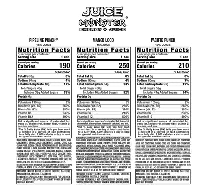 Monster Energy Juice Monster Variety Pack, PPMLPP, Energy Drink, 16 Ounce | Energy + Juice, Pack of 15