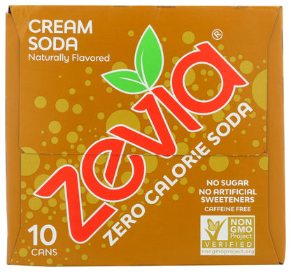 Zevia Zero Calorie Soda, Cream, 12 Fluid Ounce
