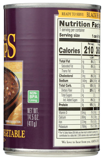 Amy's Organic Black Bean Vegetable Soup, 14.5 Ounce