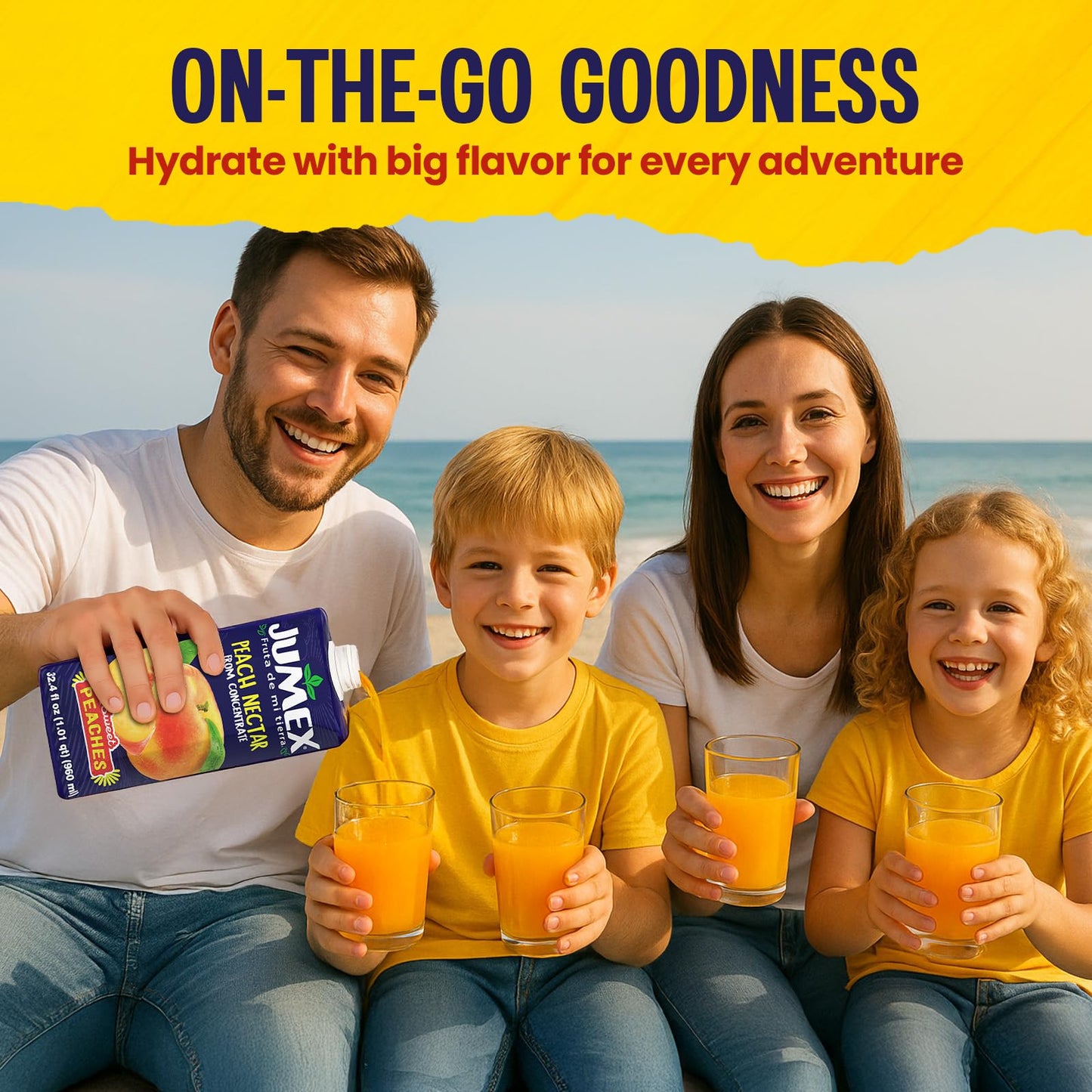 Jumex Peach Juice Nectar - Peach Nectar Made with Fresh Fruit Puree - Tropical Fruit Juice Concentrate for Smoothie Mix, Cocktail Mixers, Kids Drinks & Mexican Beverages - 32.4oz, 1 Pack Carton