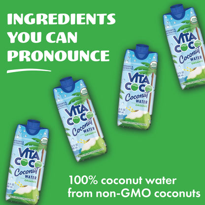 Vita Coco Coconut Water, Pure Organic | Refreshing Coconut Taste | Natural Electrolytes | Vital Nutrients | 16.9 Oz (Pack Of 12) and Vita Coco Coconut Water Original, 202.8 Fl Oz(Pack of 6)