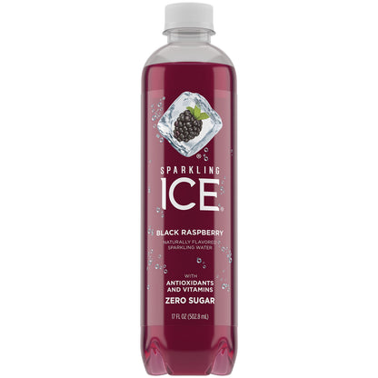 Sparkling Ice +Caffeine Citrus Twist Flavored Sparkling Water with Caffeine (Pack of 12) and Sparkling ICE Black Raspberry Sparkling Water (Pack of 12)