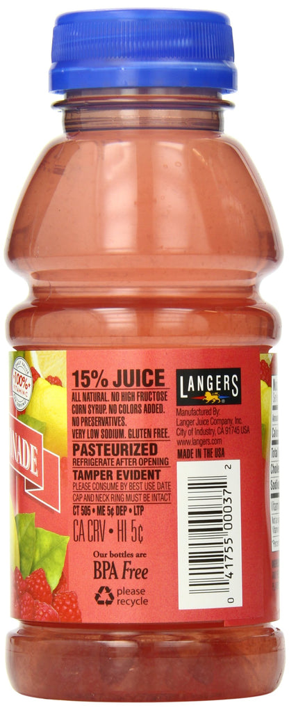 Langers Juice, Raspberry Lemonade, 10 Fl Oz (Pack of 12)