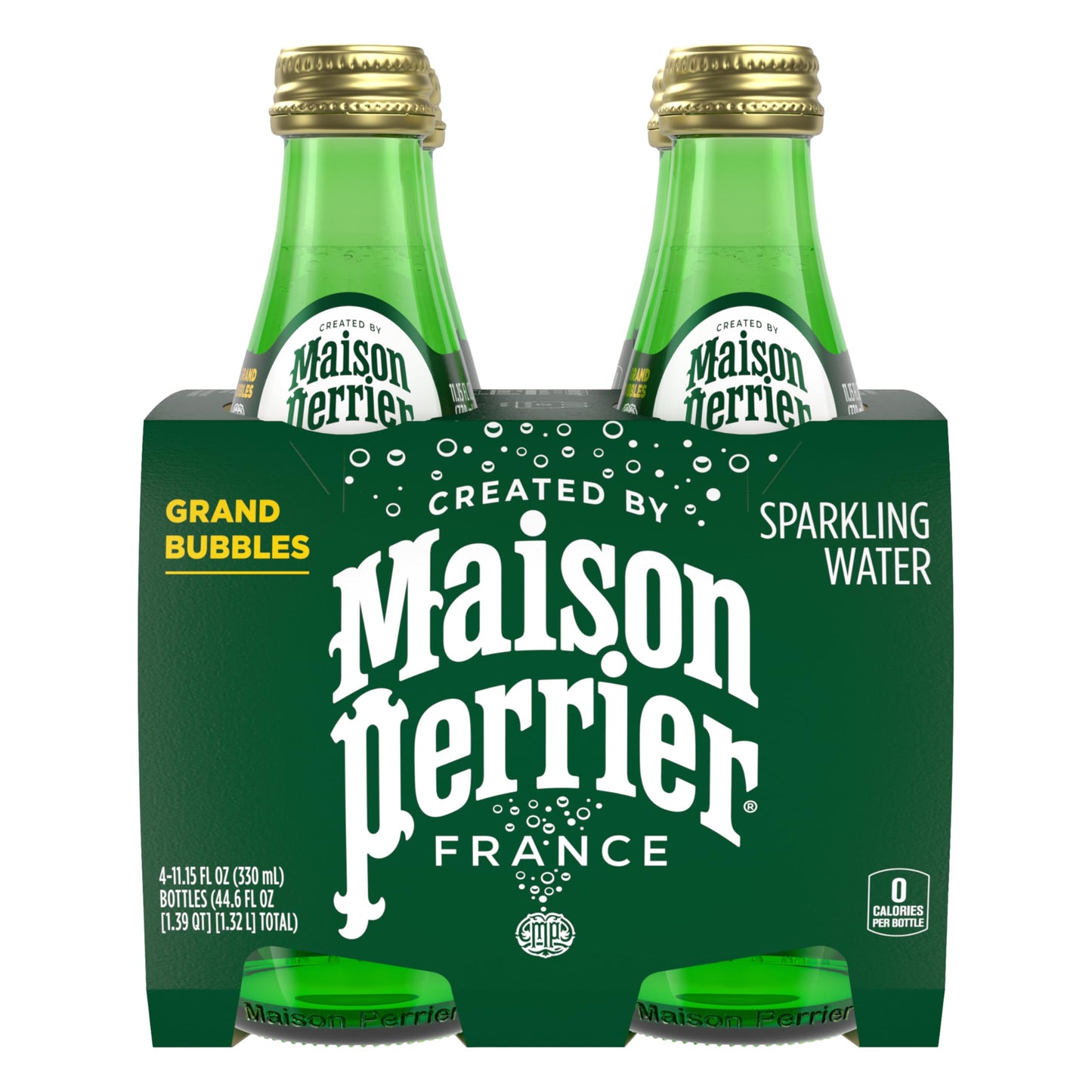 Maison Perrier Ultimate Unflavored Sparkling Water, 4 Pack Glass Bottle 11.15 fl oz