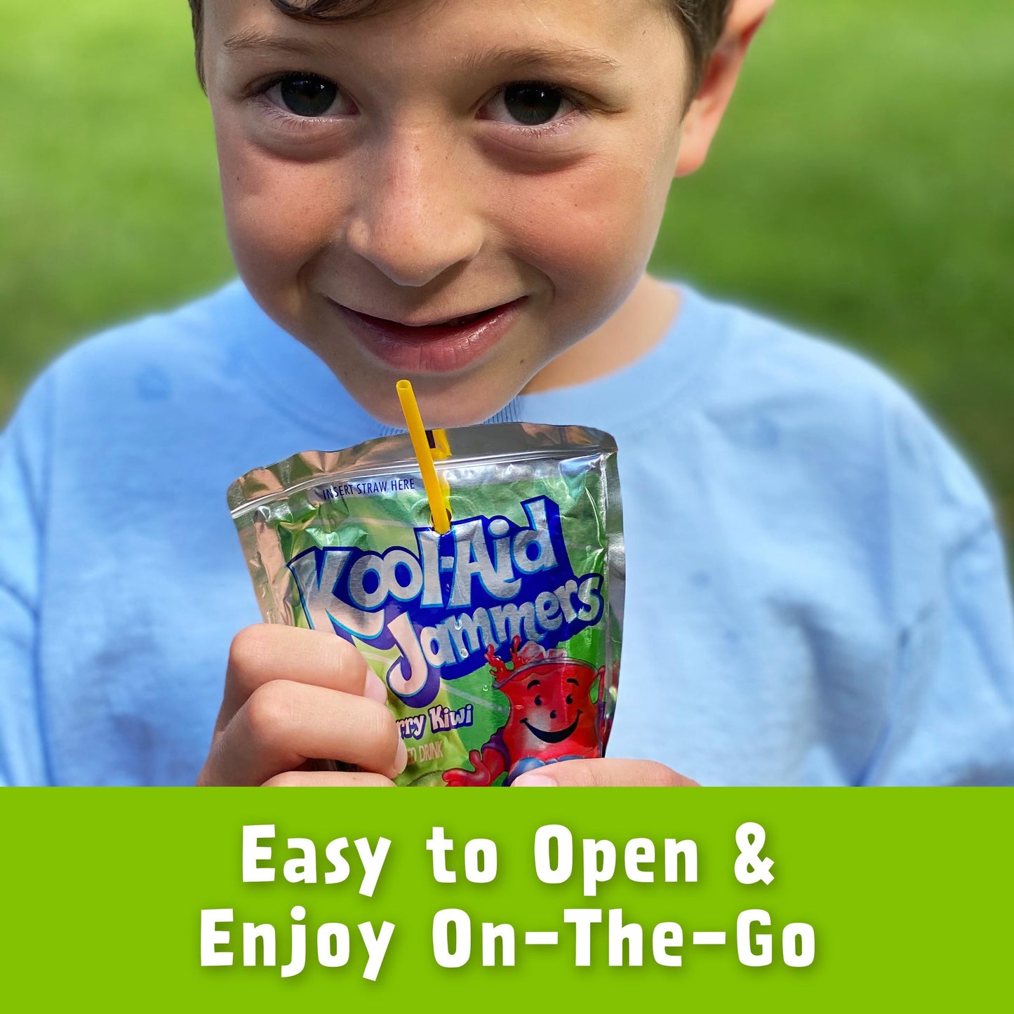 Kool-Aid Jammers Artificially Flavored Drink, 1 Pouches, for School Lunches and On-the-Go Hydration, Strawberry Kiwi Flavor, Excellent Source of Vitamin C, 6 fl oz