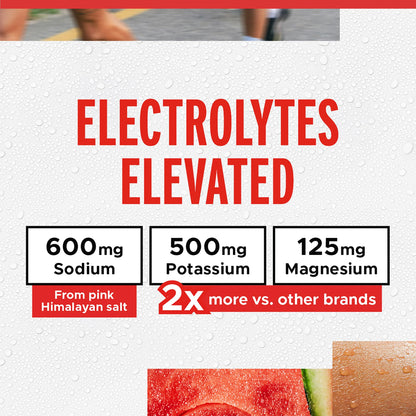 LIFEAID FITAID Hydrate Clean Electrolyte Mix, Zero Sugar, Balanced Electrolyte Ratios: 600mg Sodium, 500mg Potassium, 125mg Magnesium, Watermelon Wave, for Exercise & Active Hydration, 30 Sticks