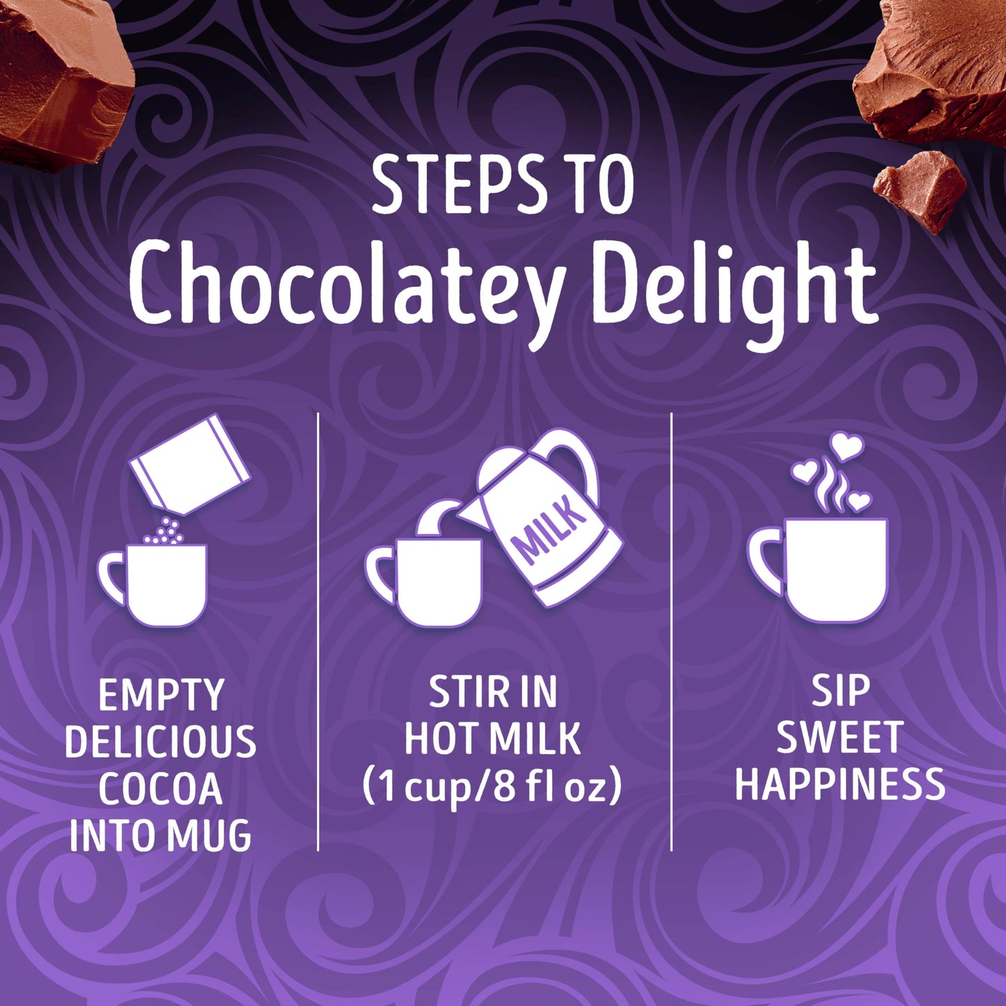 Swiss Miss Double Chocolate Flavored Hot Cocoa Mix, Hot Cocoa Bar Supplies, 1.18 oz., 6-Count Envelopes (6 Boxes)