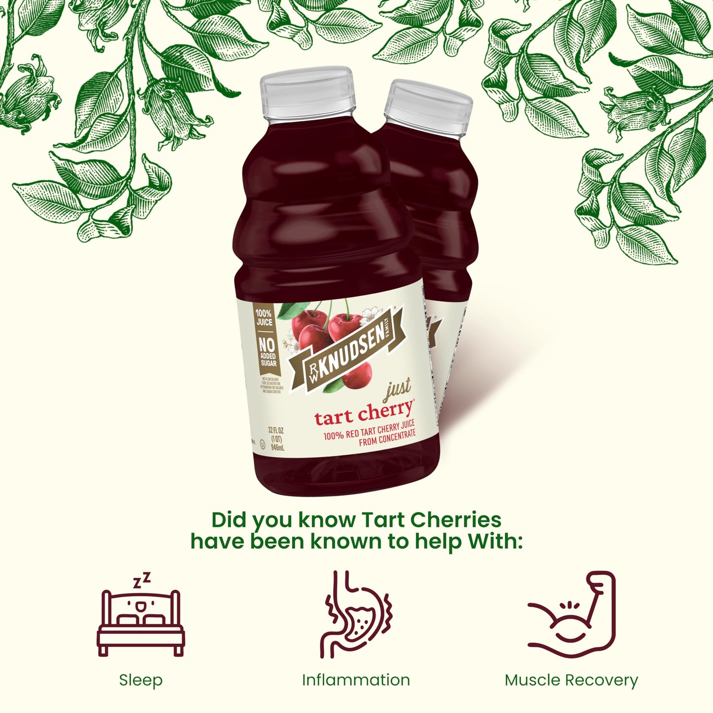 R.W. Knudsen Just Tart Cherry Juice, 32 fl oz (Pack of 1)
