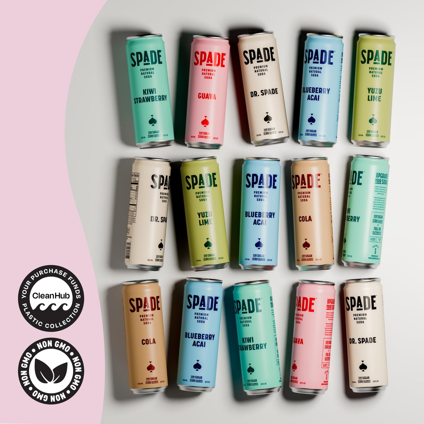 Spade Soda Guava 12 Pack, Premium All-Natural, No Sugar, No Calories, Electrolytes, Magnesium, Potassium, Healthy Non GMO, Sweet Quality Stevia, No Artificial Sweeteners, Great Taste, Bold Taste