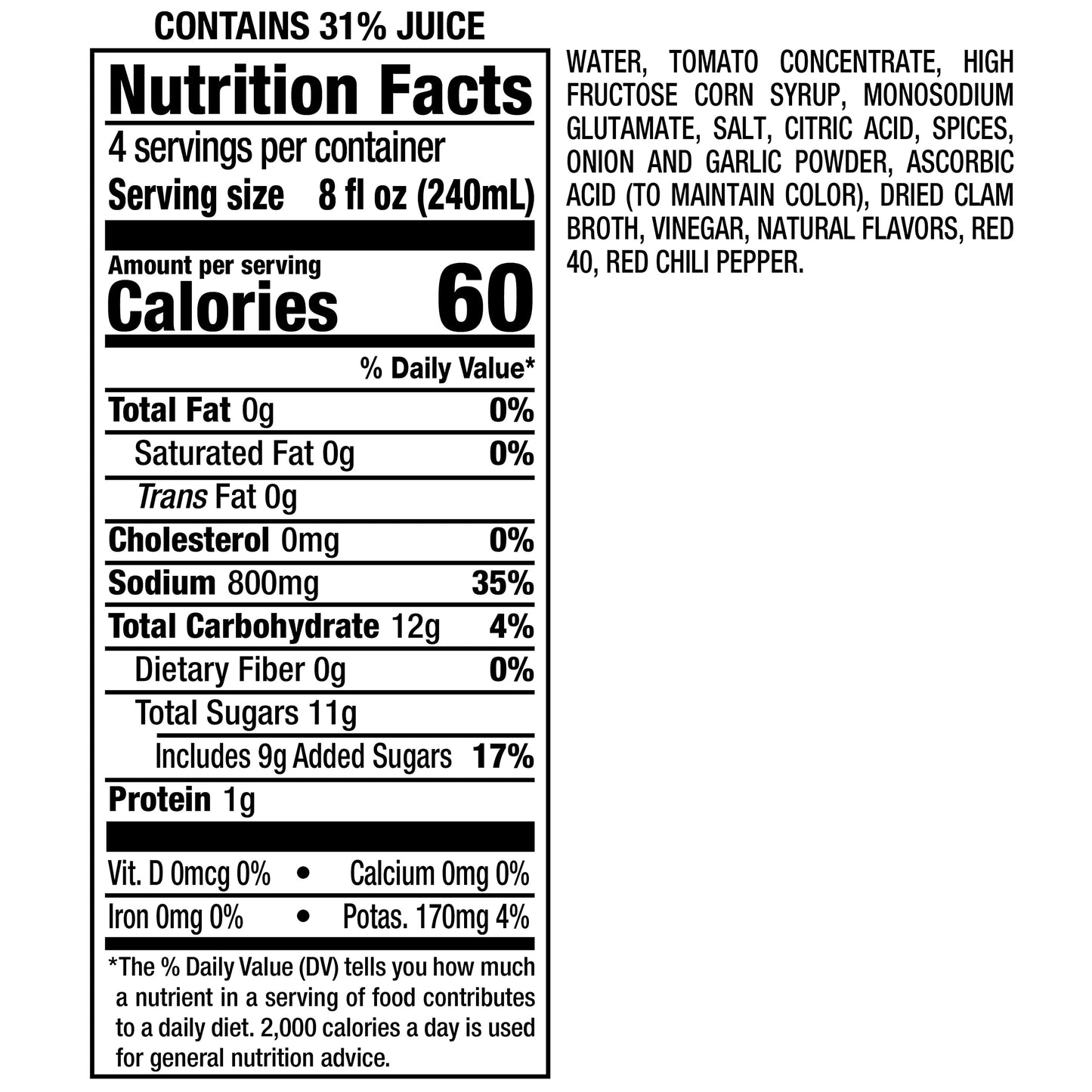 Clamato Original Tomato Cocktail, 32 fl oz bottle (Pack of 12), Flavored With Tomato Juice & Spices, Perfect Mixer for the Authentic Michelada, Bloody Mary Drinks, and Seafood Cocktail