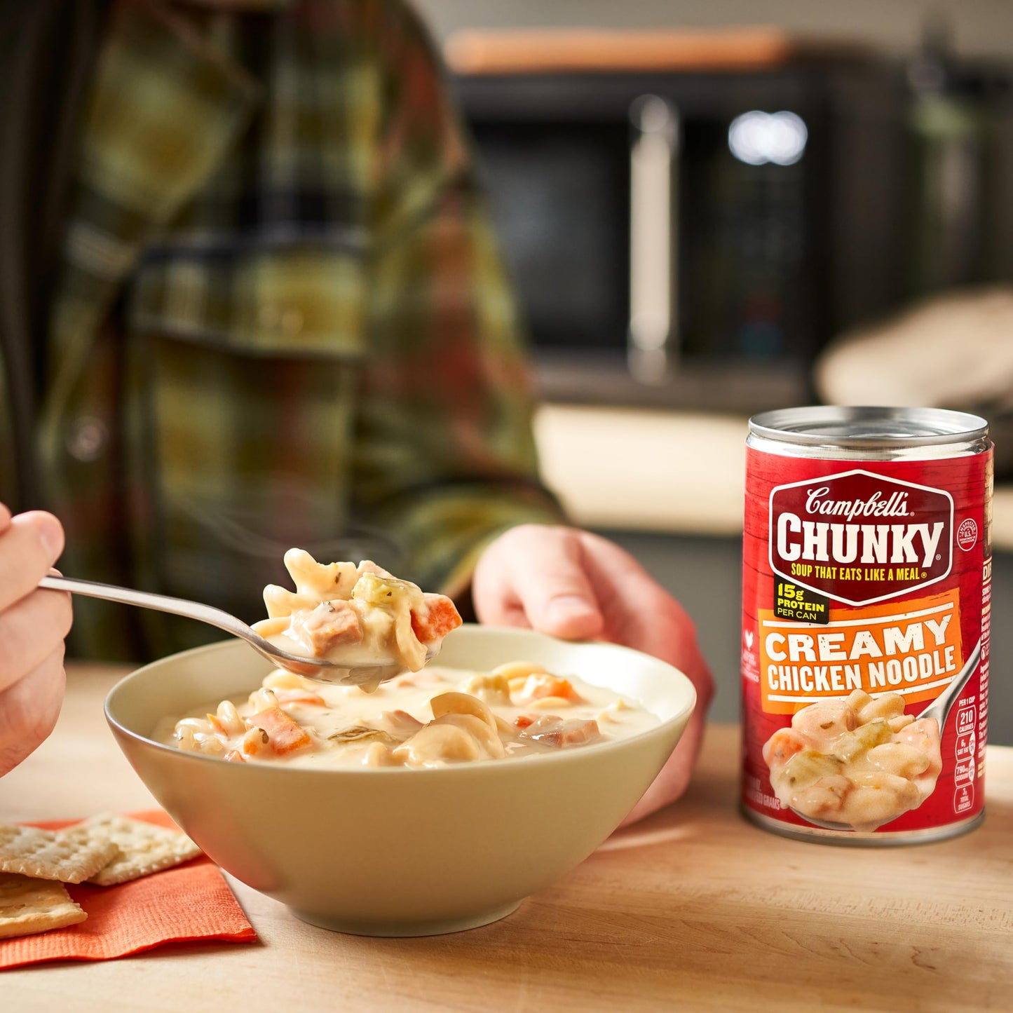 Campbell's Chunky Soup, Creamy Chicken Noodle Soup, 18.8 Oz Can (Case of 12)