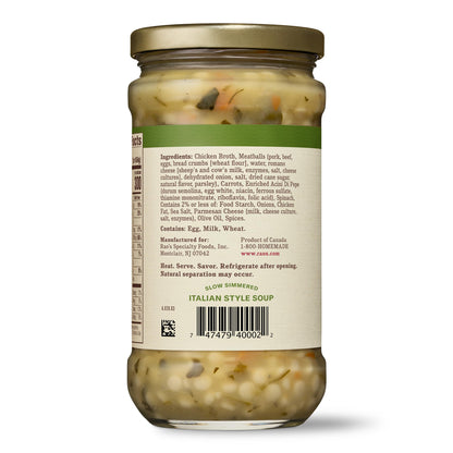 Rao's Homemade Italian Wedding Soup, 16oz, Traditional Italian Heat and Serve Soup, Made with Premium Quality Vegetables