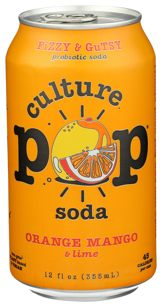 Culture Pop Soda Orange Mango & Lime Probiotic Soda, 12 FZ