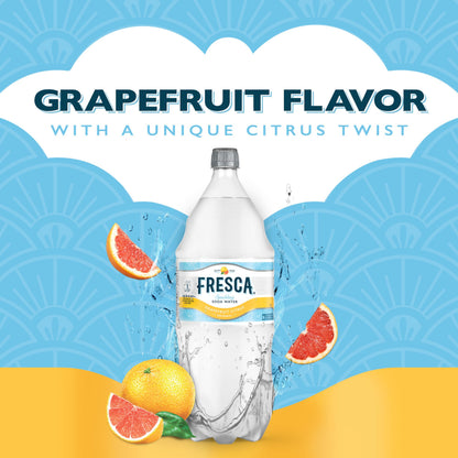 Fresca Grapefruit Citrus Sparkling Soda Water, Zero Calorie and Sugar Free, 2 Liter Bottle (Packaging may vary)